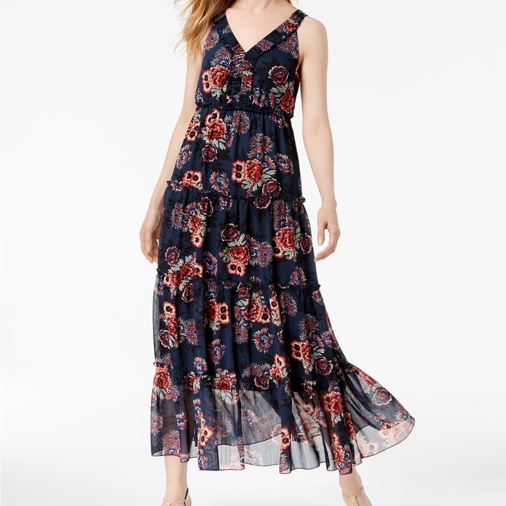 Style & Co Ruffled Maxi Dress NWT size L